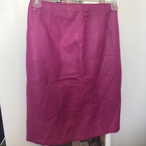Plum Leather Skirt